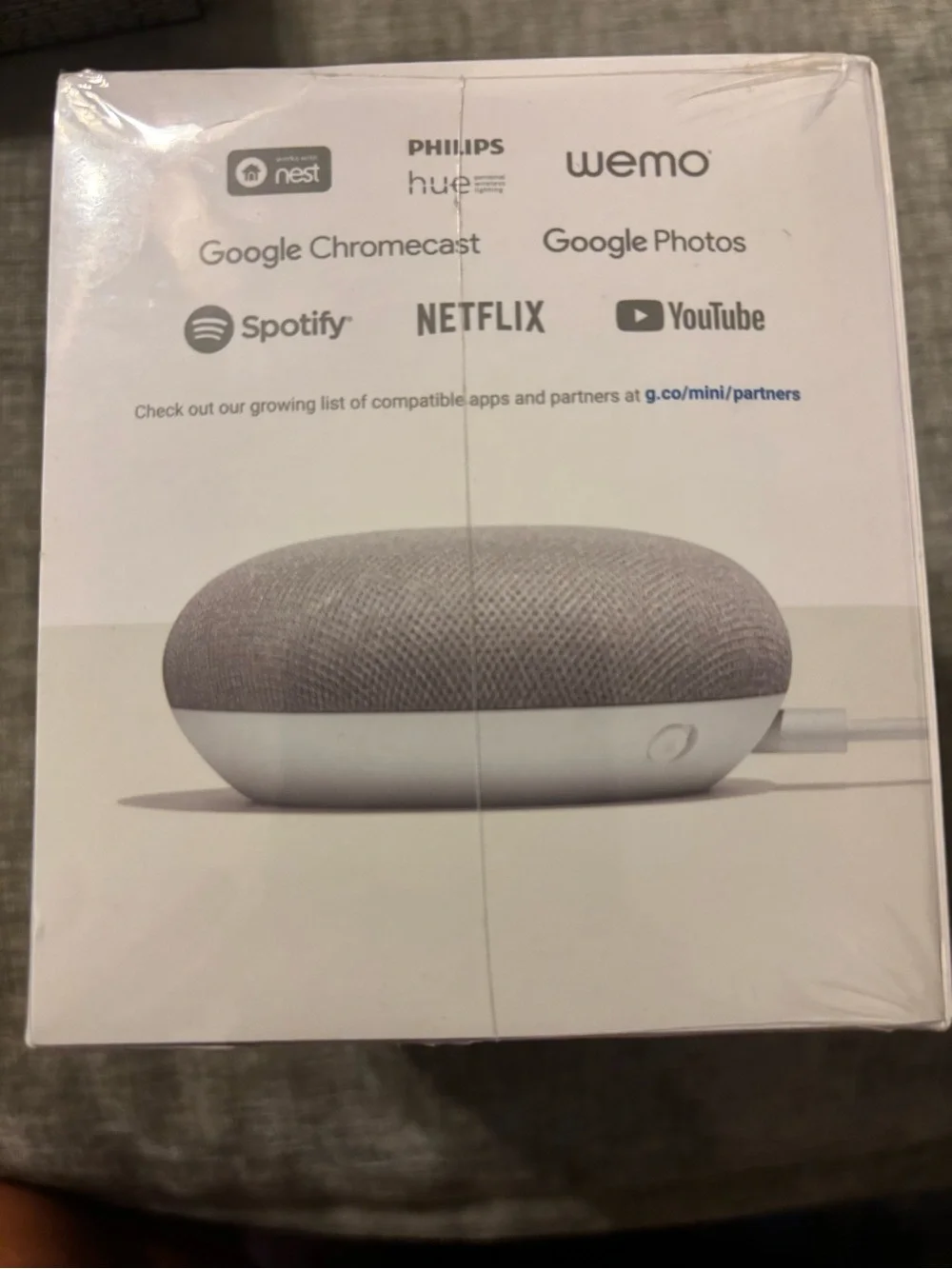 google Home Mini Smart Speaker in Chalk
